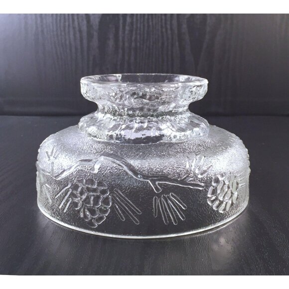 2 Tiara Ponderosa Pine Individual Salad Bowls Footed Pine Cones Indiana Glass In - Picture 5 of 10